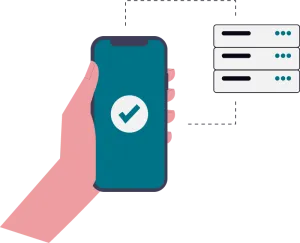 Illustration Cloud-Telefonanlage mit Smartphone